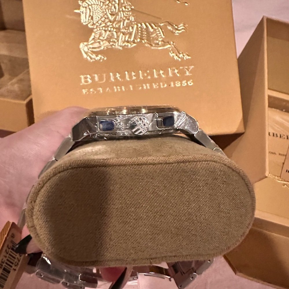 BURBERRY - Two Tone Chronograph Bracelet Watch NWT - Picture 6 of 10